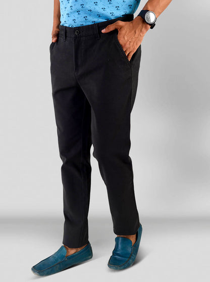 Midnight Grey Solid Slim Fit Chinos | JB Sport