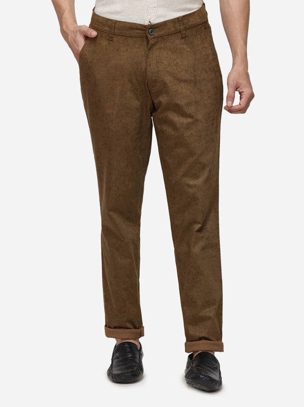 Khaki Solid Uno Fit Casaul Trouser | JadeBlue Sport