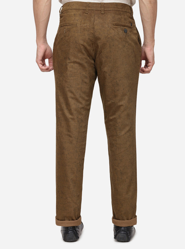 Khaki Solid Uno Fit Casaul Trouser | JadeBlue Sport