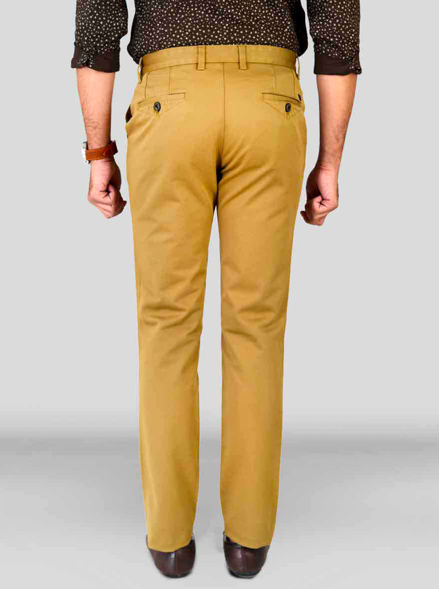 Dark Khaki Self Textured Slim Fit Chinos | JB Sport