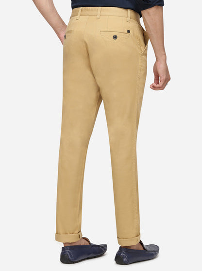 Khaki Solid Uno Fit Casual Trouser | JadeBlue Sport