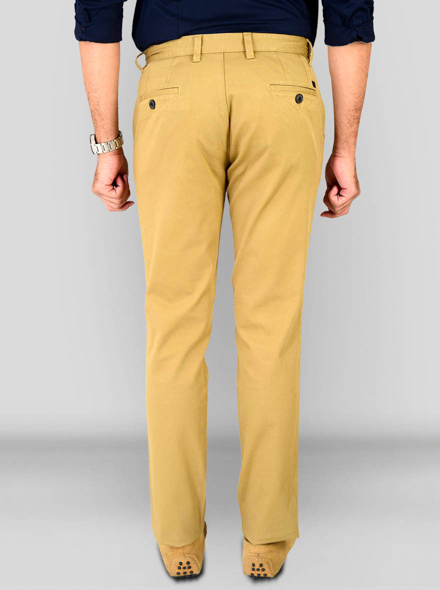 Khaki Self Textured Slim Fit Chinos | JB Sport