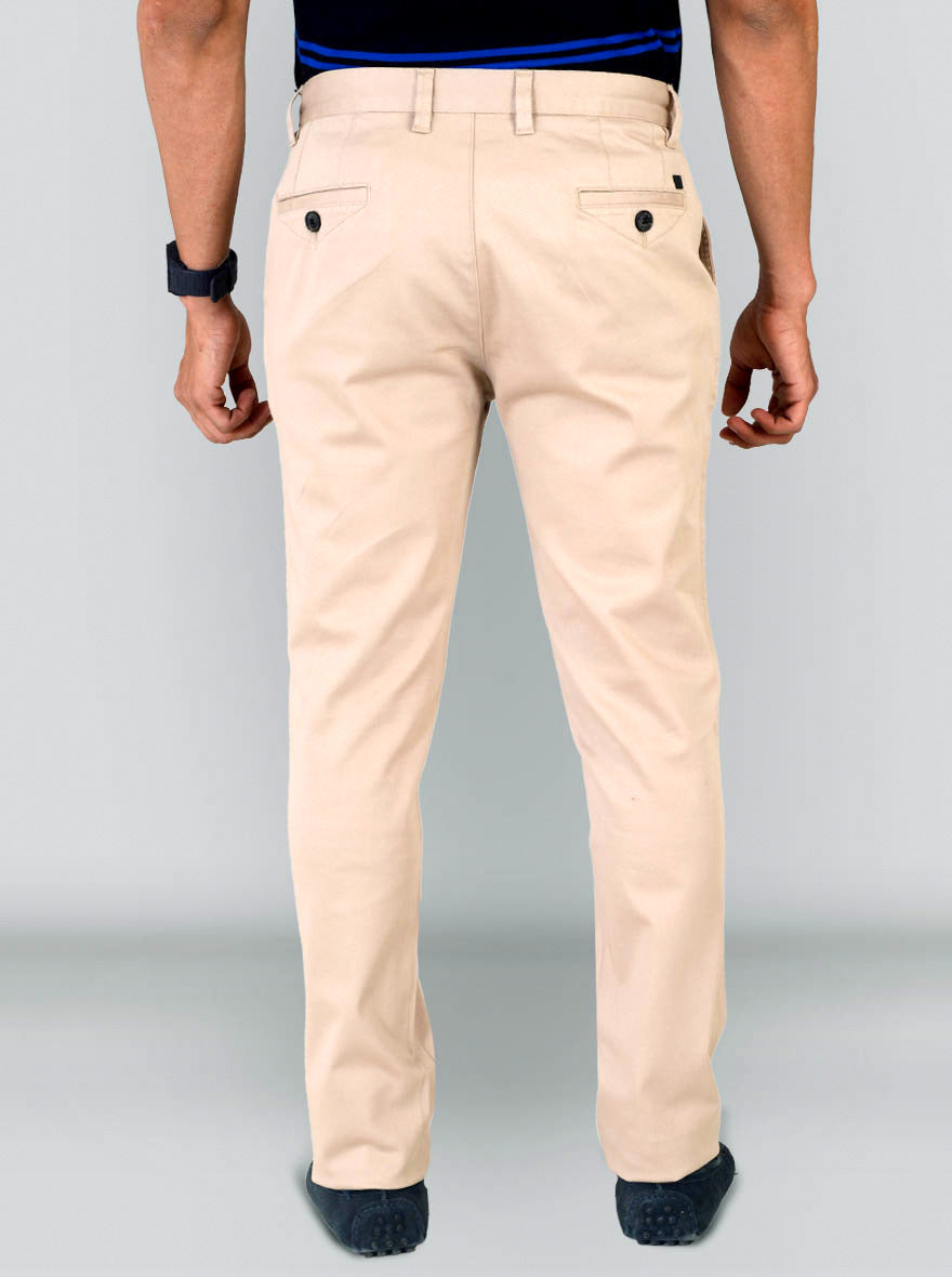 Taupe Self Textured Slim Fit Chinos | JB Sport