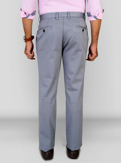 Citadel Grey Self Textured Slim Fit Chinos | JB Sport
