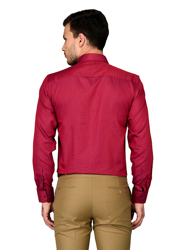 Greenfibre Maroon Regular Fit Formal Shirt