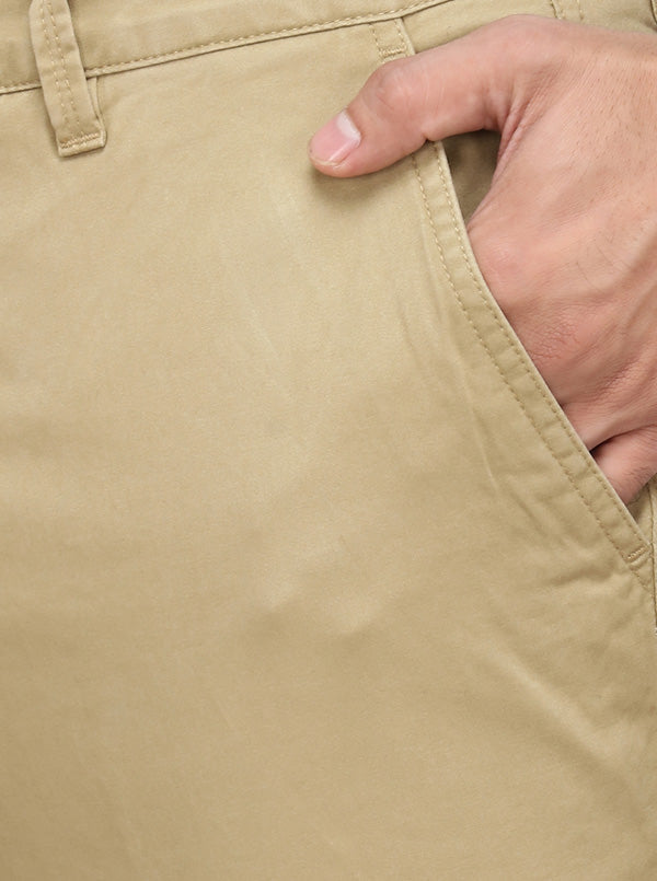 Taupe Solid Uno Fit Casual Trouser | JadeBlue Sport