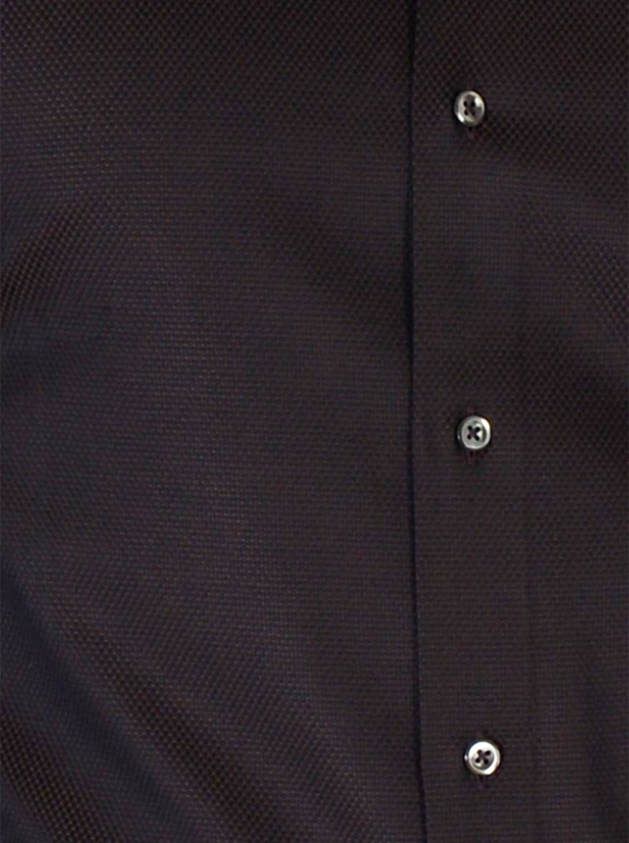 Coffee Brown Dobby Slim Fit Formal Shirt | JadeBlue