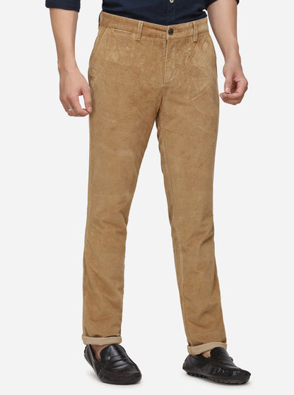 Khaki Solid Uno Fit Casual Trouser | JadeBlue Sport