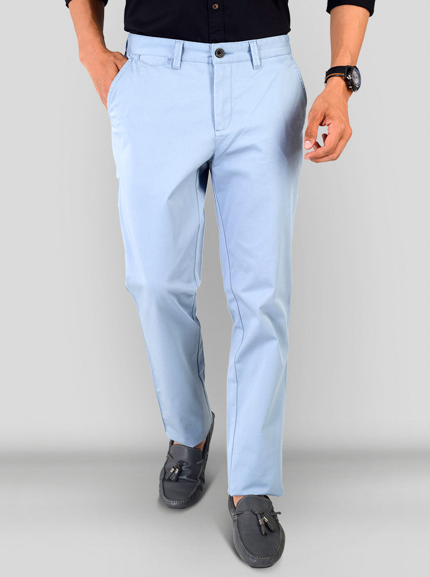 Ashley Blue Self Textured Slim Fit Chinos | JB Sport