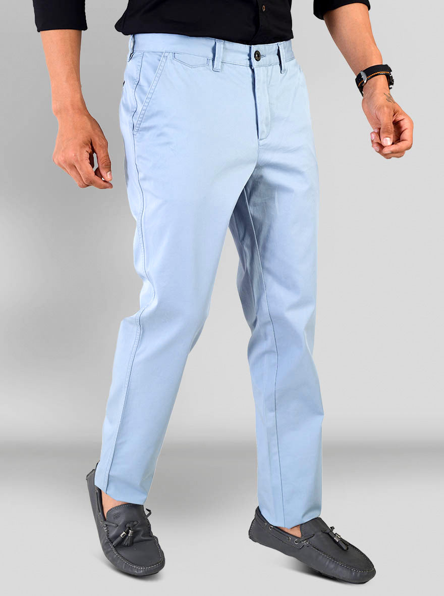 Ashley Blue Self Textured Slim Fit Chinos | JB Sport