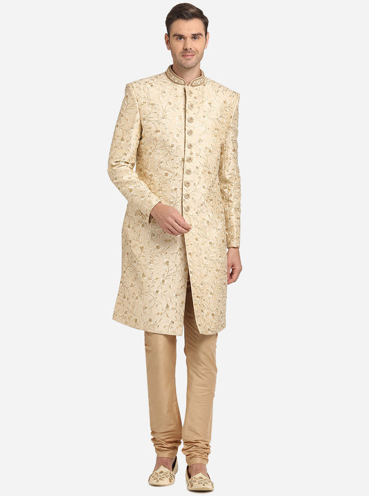 Light Golden Sherwani | Azania