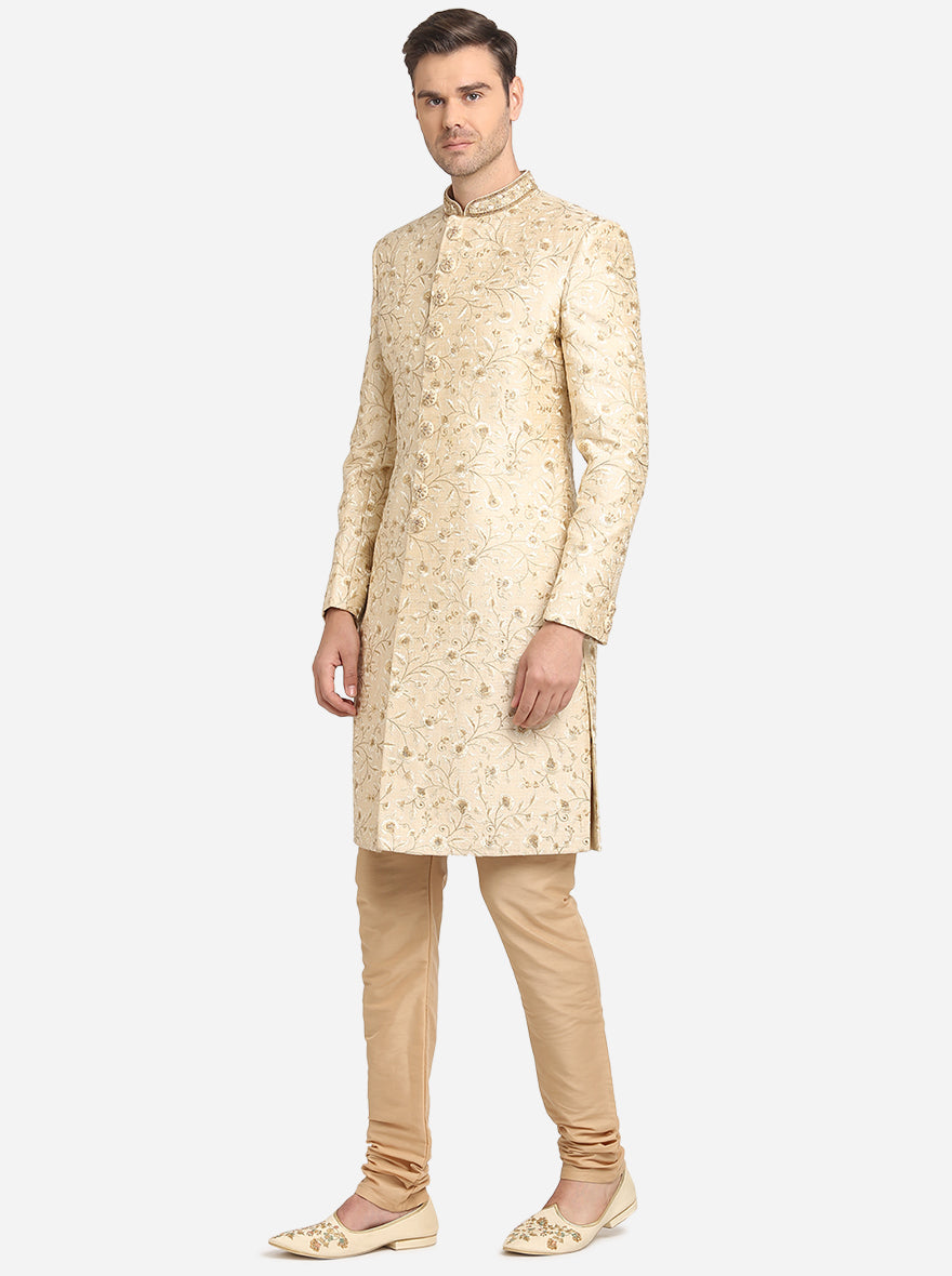 Light Golden Sherwani | Azania