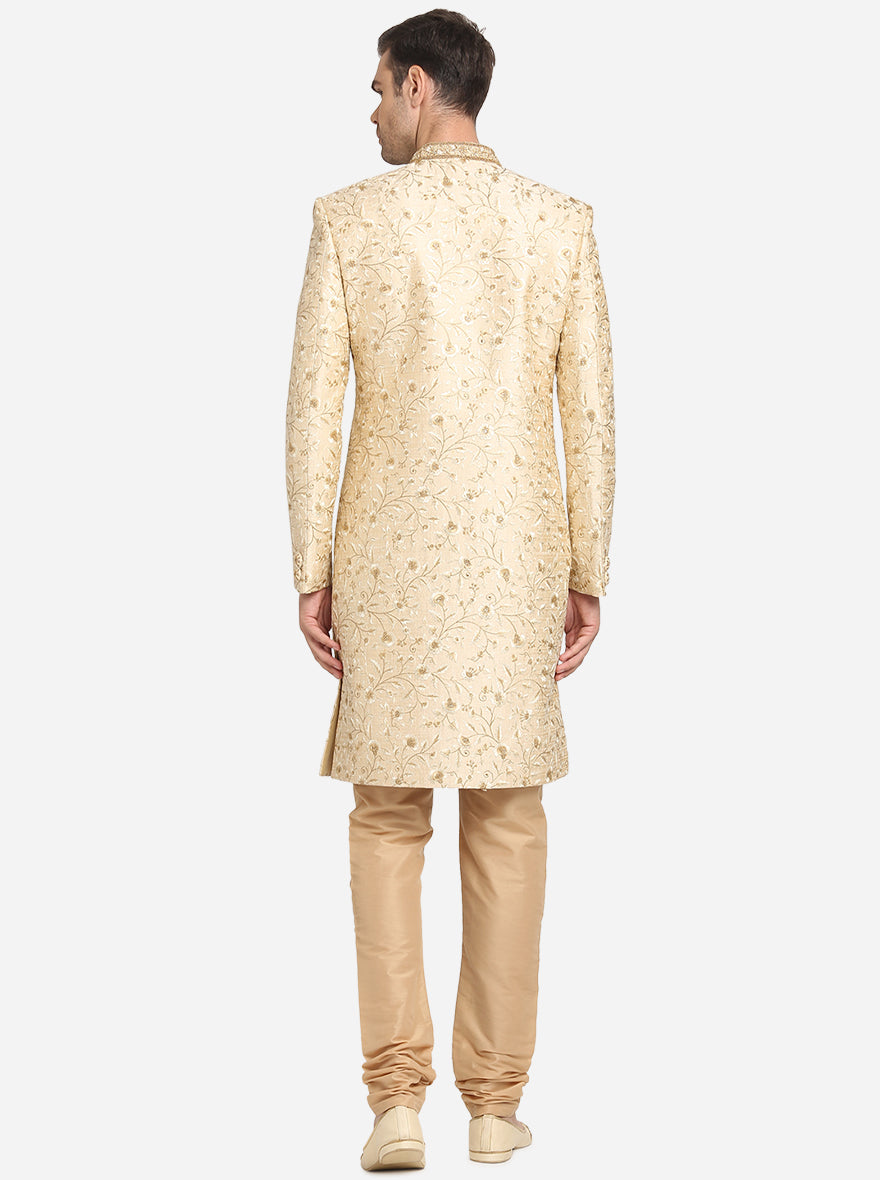 Light Golden Sherwani | Azania