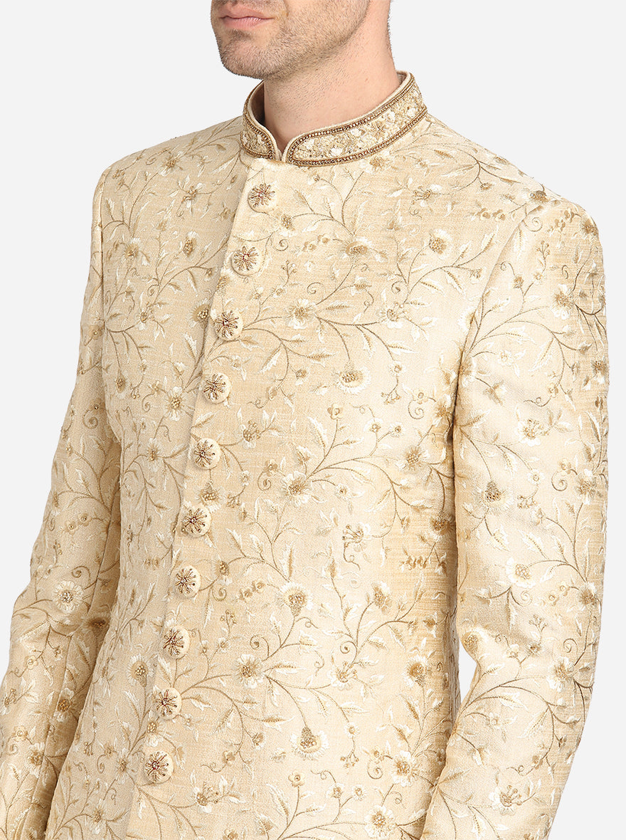 Light Golden Sherwani | Azania