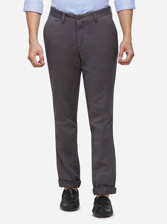 Dark Grey Solid Uno Fit Casual Trouser | JadeBlue Sport