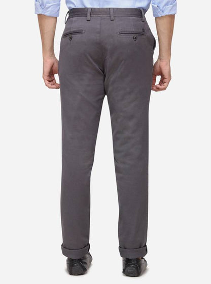 Dark Grey Solid Uno Fit Casual Trouser | JadeBlue Sport