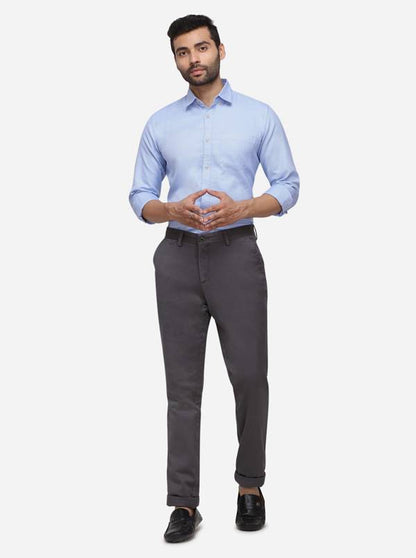 Dark Grey Solid Uno Fit Casual Trouser | JadeBlue Sport
