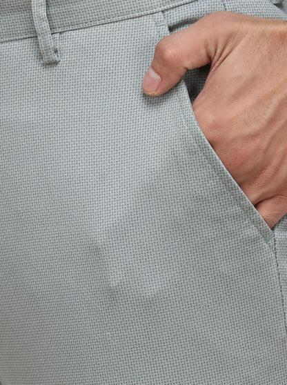Beryl Green Solid Super Slim Fit Casual Trouser | Greenfibre