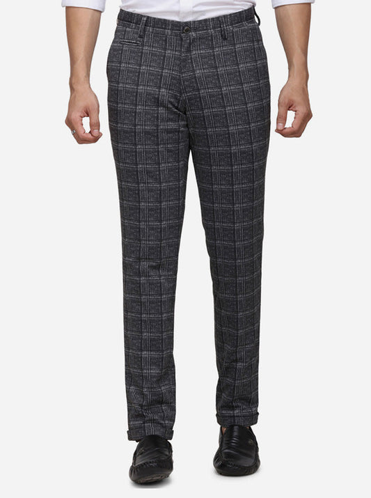 Dark Grey Printed Venice Fit Casual Trouser | JadeBlue Sport
