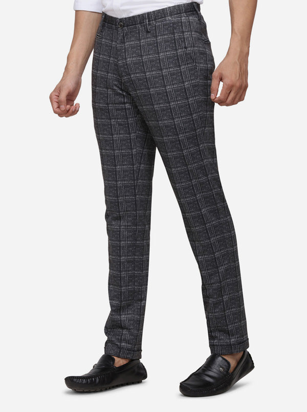 Dark Grey Printed Venice Fit Casual Trouser | JadeBlue Sport