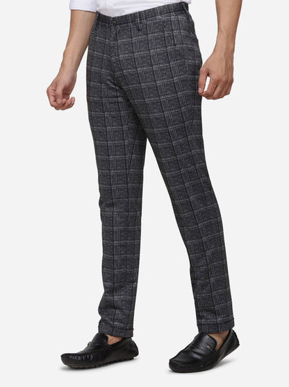Dark Grey Printed Venice Fit Casual Trouser | JadeBlue Sport