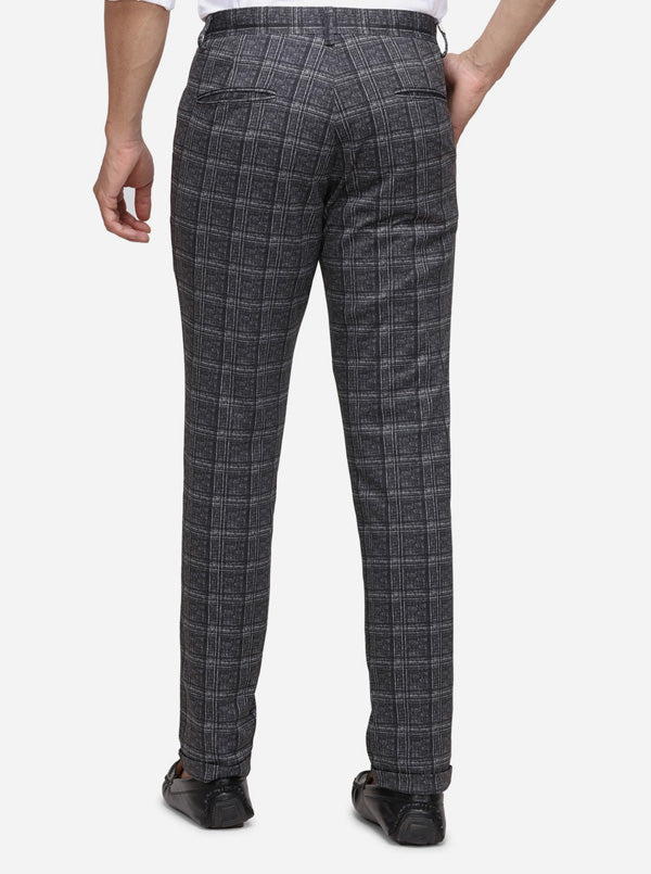 Dark Grey Printed Venice Fit Casual Trouser | JadeBlue Sport