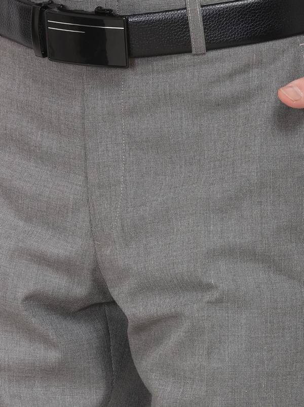 Grey Solid Classic Fit Formal Trouser | Greenfibre