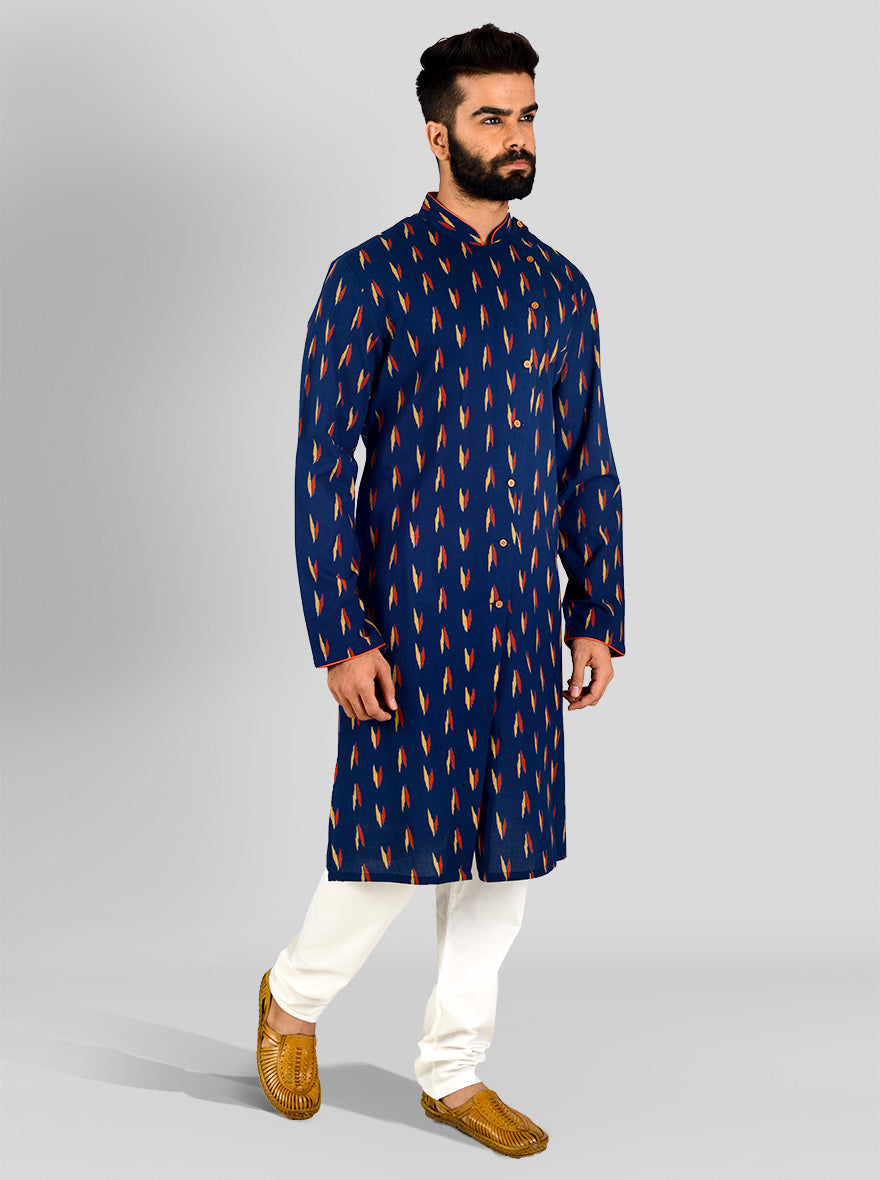 Blue, Beige & Red Kurta | Azania