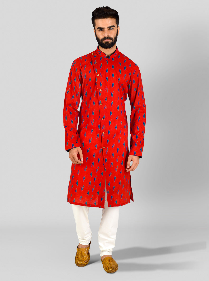 Red, Blue & Green Kurta | Azania