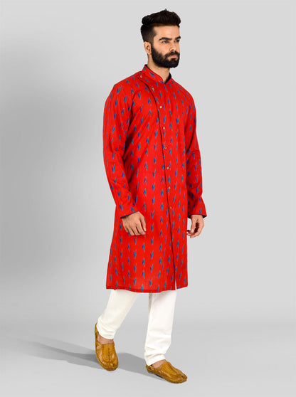 Red, Blue & Green Kurta | Azania
