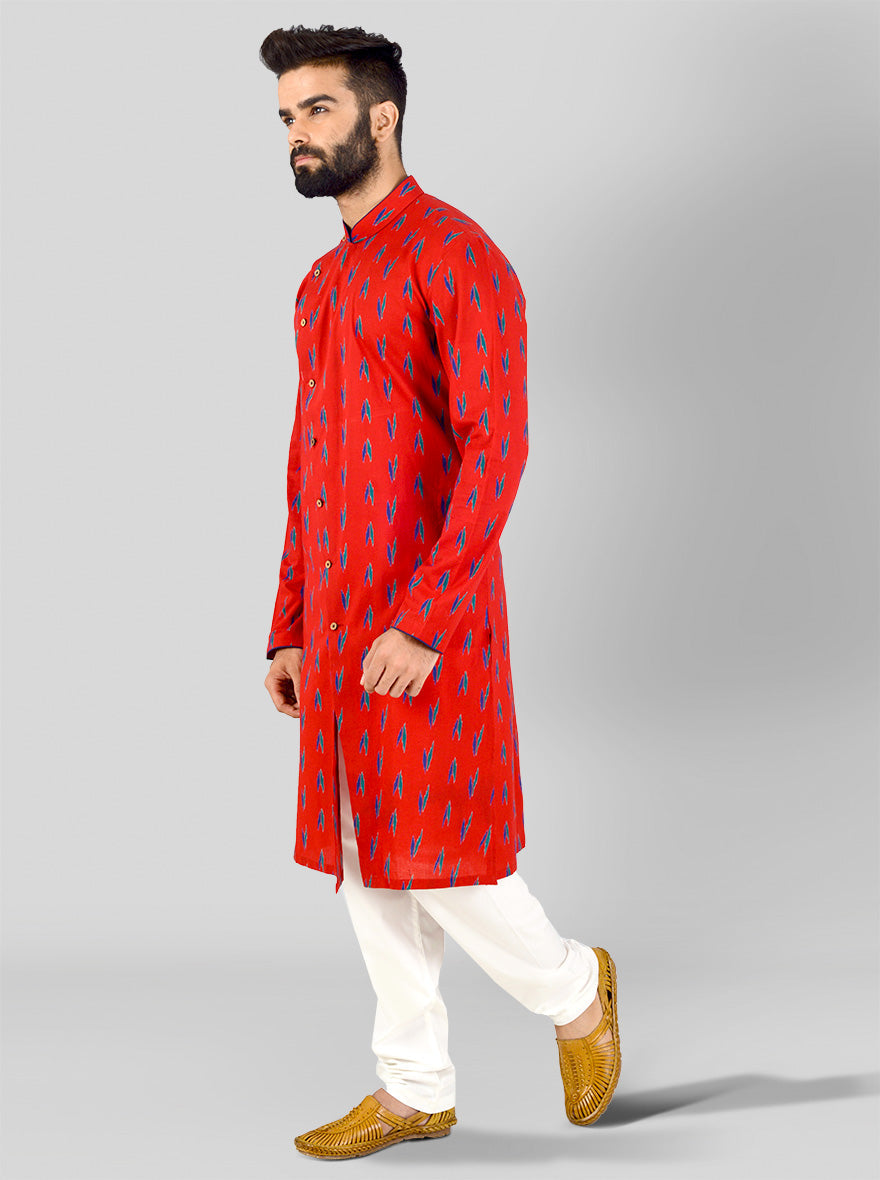 Red, Blue & Green Kurta | Azania