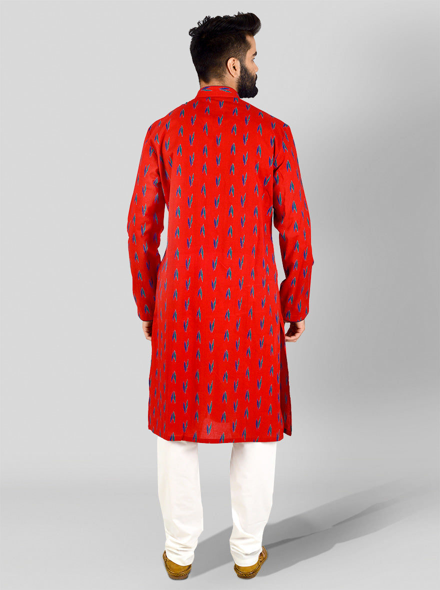 Red, Blue & Green Kurta | Azania