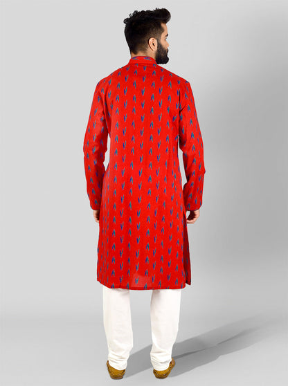 Red, Blue & Green Kurta | Azania
