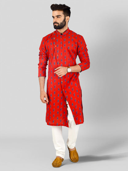 Red, Blue & Green Kurta | Azania