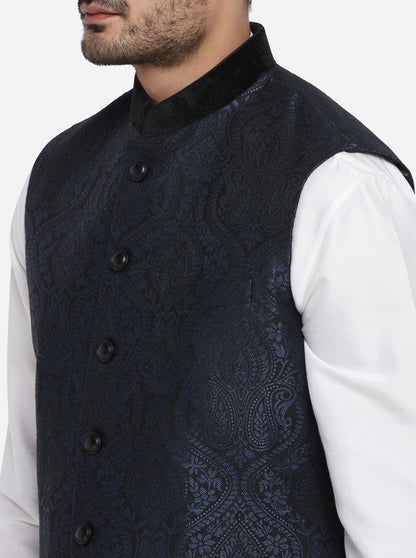 Black & Blue Bandhgala Jacket | Azania