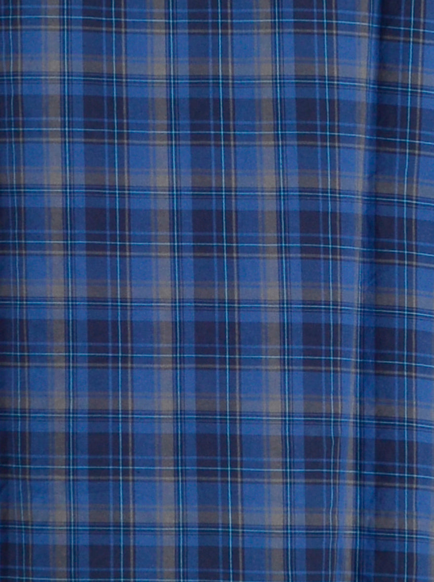 Dark Blue Checked Classic Fit Casual Shirt | Greenfibre