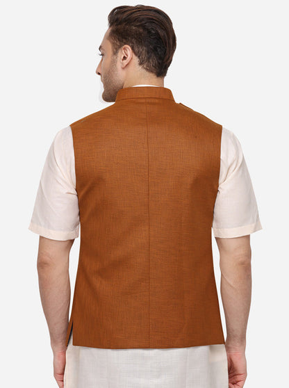 Brown Bandhgala Jacket | JB Studio