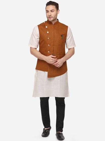 Brown Bandhgala Jacket | JB Studio