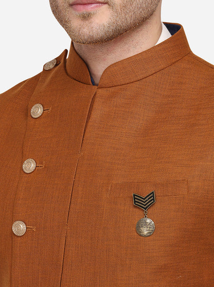 Brown Bandhgala Jacket | JB Studio