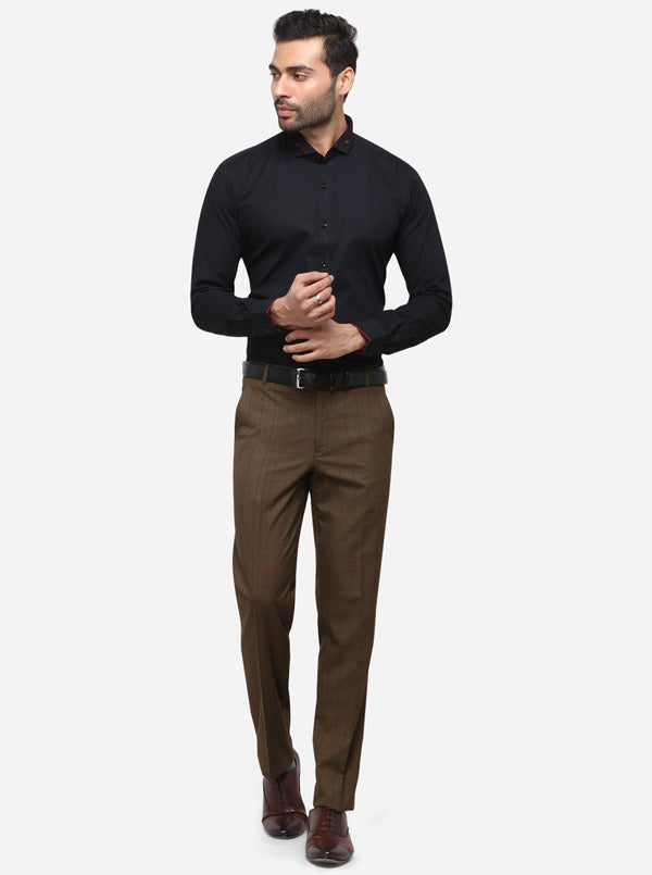 Black Solid Slim Fit Party Wear Shirt | Greenfibre