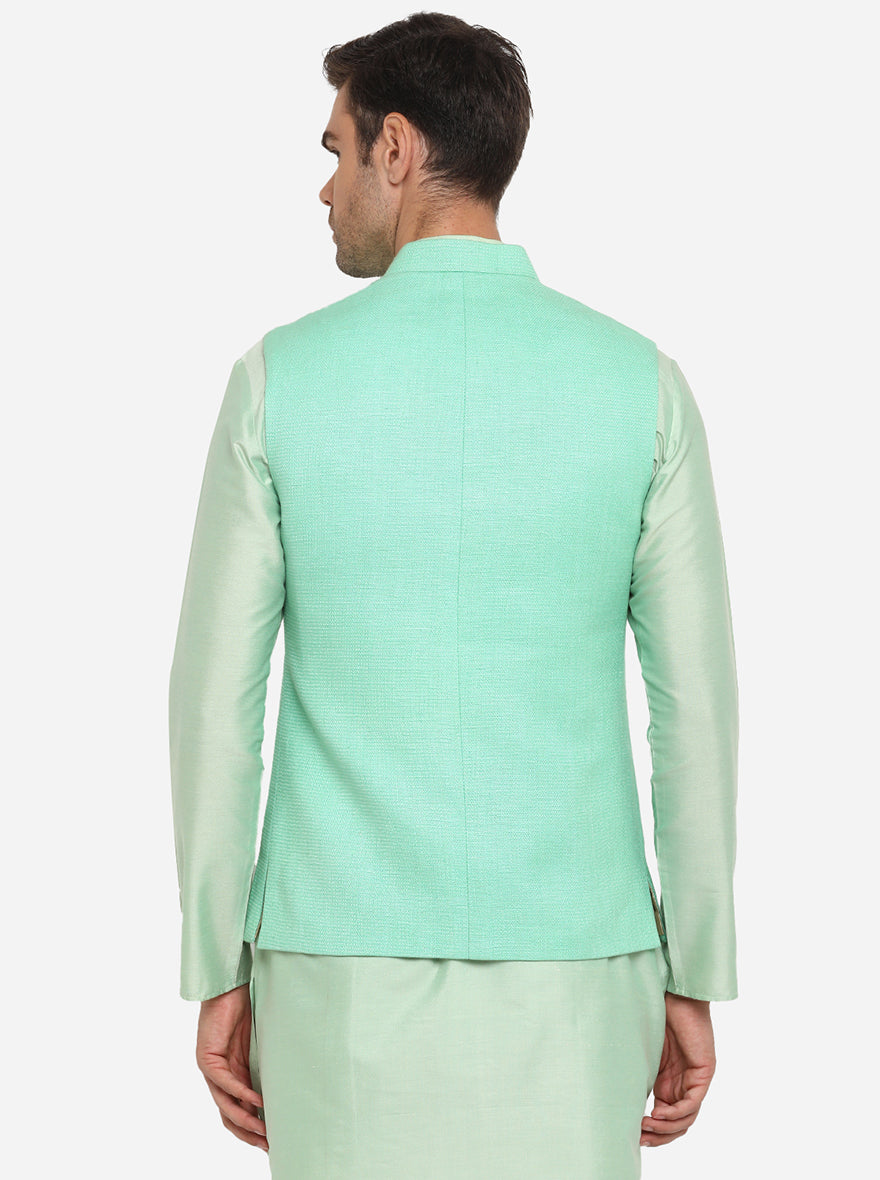 Light Green Bandhgala Jacket | Azania