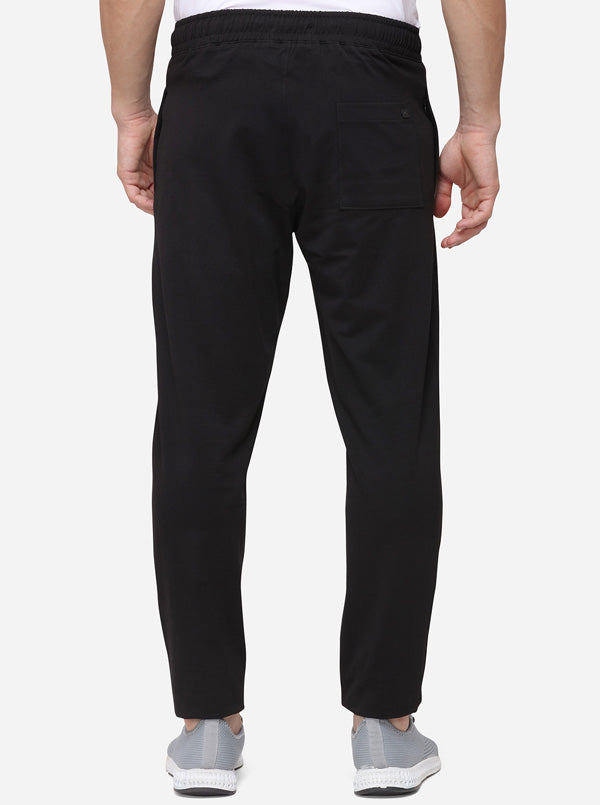 Black Regular Fit Solid Track Pants | JadeBlue