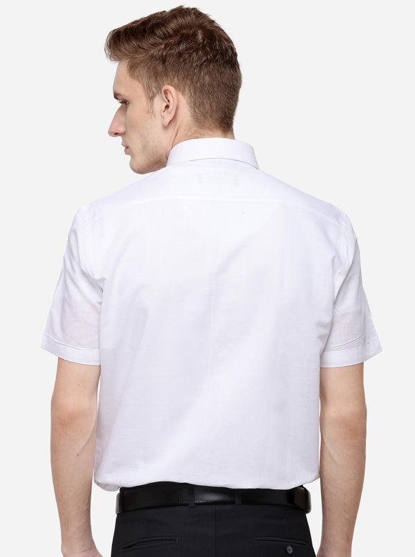 White Solid Regular Fit Formal Shirt | Greenfibre