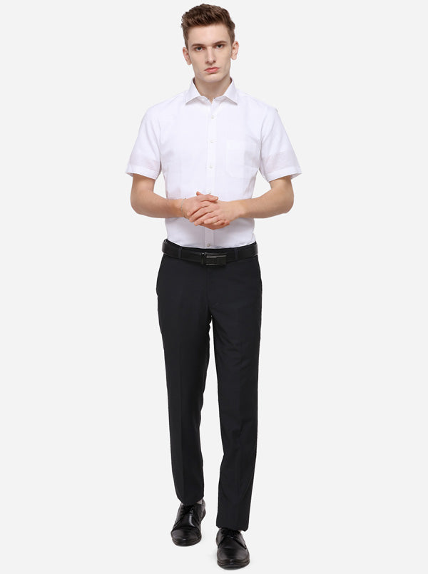 White Solid Regular Fit Formal Shirt | Greenfibre