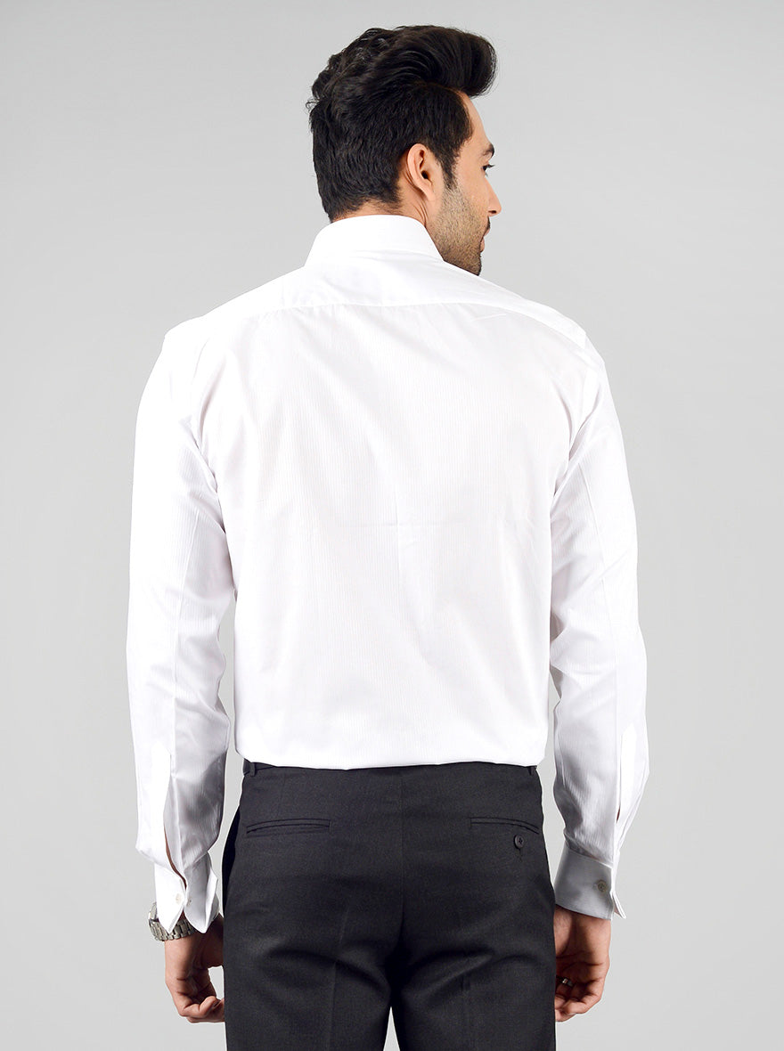 White Striped Regular Fit Formal Shirt | JadeBlue