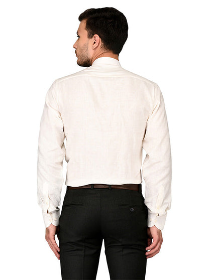 JadeBlue Off-white Self Textured Regular Fit Formal Shirt