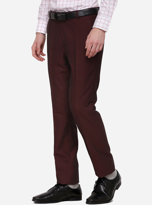 Coffee Solid Slim Fit Formal Trouser | JB Studio