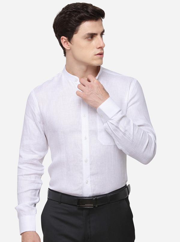 White Solid Regular Fit Formal Shirt | JadeBlue