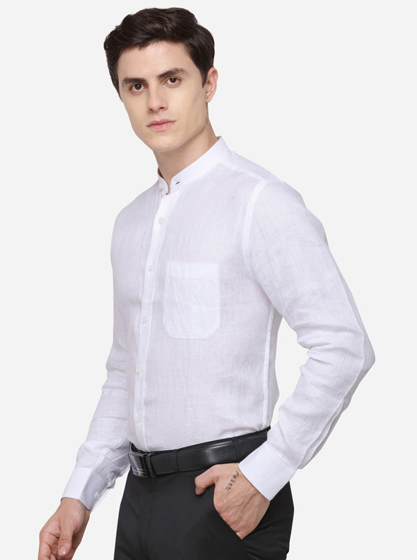 White Solid Regular Fit Formal Shirt | JadeBlue