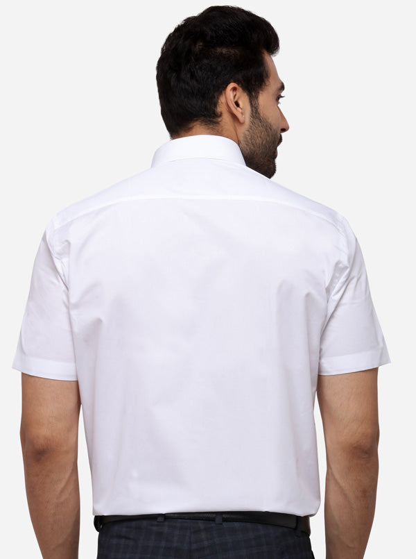 White Solid Smart Fit Formal Shirt | JadeBlue